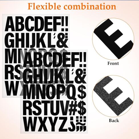 NUOBESTY Vinyl Letters Stickers Iron On Alphabet Stickers for Clothes Window Mailbox Self Adhesive Vinyl Decals Clothes Appliques Black 12 Sheets in Saudi Arabia