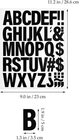 NUOBESTY Vinyl Letters Stickers Iron On Alphabet Stickers for Clothes Window Mailbox Self Adhesive Vinyl Decals Clothes Appliques Black 12 Sheets in Saudi Arabia