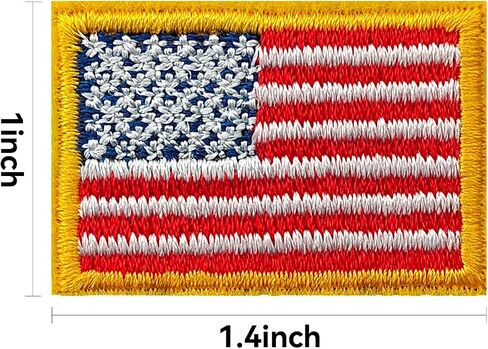 Small American Flag Patches, Embroidered Iron on US Flag Patches Applique for Clothes, Hat, Backpack, Jeans and More, Pack of 15 Golde in Kuwait
