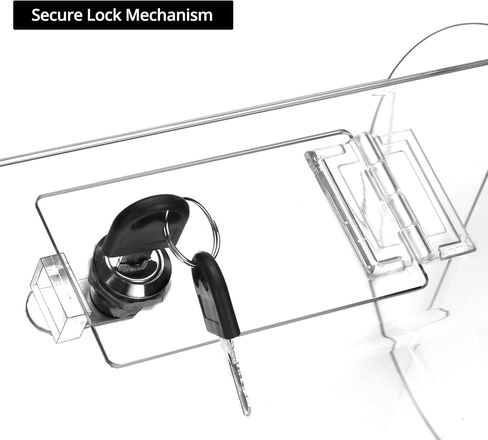 QWORK Acrylic Raffle Ticket Drum, 11x6.5x11 inches, Transparent Lottery Spinner with Lock and Keys in Saudi Arabia