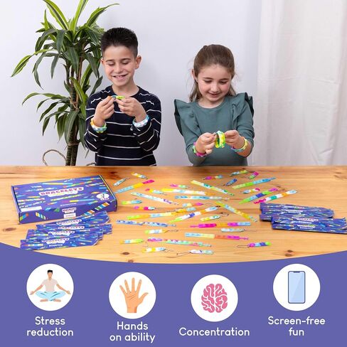 BONNYCO Bracelets and Keychains Pop It Pack 30 Birthday Gifts for Children School, Children's Birthday Gifts, Children's Birthday Filling, Pinata Filler, Fidget Toy, Birthday Gifts Guests Children in Kuwait