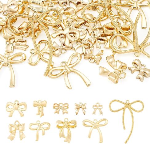 Beadthoven Alloy Bowknot Charms Pendants Golden Bow Dangle Charms Mini Cute Bowknot Pendants Earring Charms for Jewelry Making Earrings Bracelet Necklace DIY Crafts Supplies in Saudi Arabia