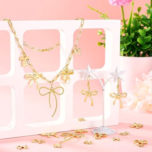 Beadthoven Alloy Bowknot Charms Pendants Golden Bow Dangle Charms Mini Cute Bowknot Pendants Earring Charms for Jewelry Making Earrings Bracelet Necklace DIY Crafts Supplies in Saudi Arabia