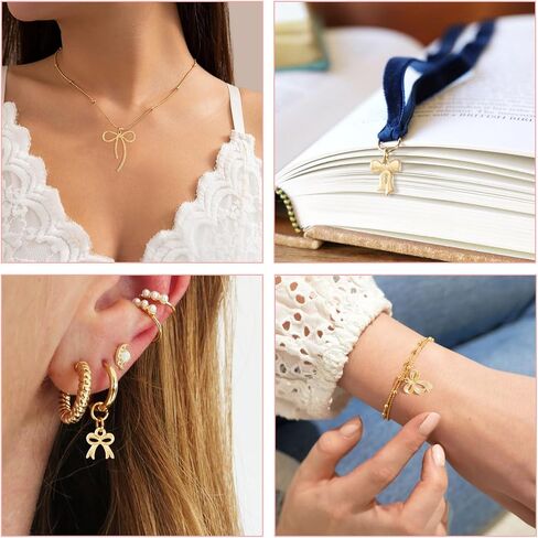 Beadthoven Alloy Bowknot Charms Pendants Golden Bow Dangle Charms Mini Cute Bowknot Pendants Earring Charms for Jewelry Making Earrings Bracelet Necklace DIY Crafts Supplies in Saudi Arabia