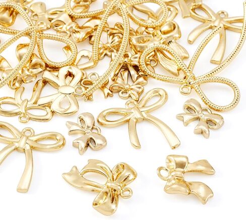 Beadthoven Alloy Bowknot Charms Pendants Golden Bow Dangle Charms Mini Cute Bowknot Pendants Earring Charms for Jewelry Making Earrings Bracelet Necklace DIY Crafts Supplies in Saudi Arabia