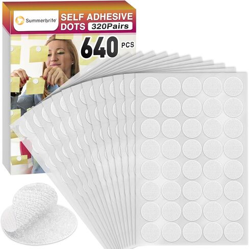 Dots with Adhesive 240 Pairs/480Pcs, 0.78 Inch Round Hook and Loop Tape, Strong Sticky Back Fasteners, Double Side Dots, Heavy Duty Self-Adhesive Circles for Home, Office, School, and Crafts in Saudi Arabia