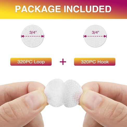 Dots with Adhesive 240 Pairs/480Pcs, 0.78 Inch Round Hook and Loop Tape, Strong Sticky Back Fasteners, Double Side Dots, Heavy Duty Self-Adhesive Circles for Home, Office, School, and Crafts in Saudi Arabia