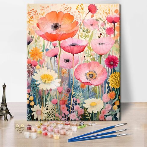 TUMOVO Paint by Number for Adults Flowers and Plants Paint Number Kits Floral Adults' Paint-by-Number Kits Color Paint by Number DIY Paint by Numbers Craft Kits for Adults, 16x20 Inch in Saudi Arabia