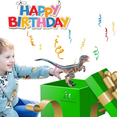 Gemini&Genius Velociraptor Dinosaur Toy for Kids, Raptor Dinosaur with Moveable Jaw and Hands, Realistic and Funny Dino Gift, Display, Collection and Play for Kids in Kuwait