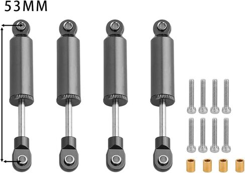 TRX4M 4PCS Built-in Spring Shocks Absorbers Damper for 1/18 RC Crawler TRX-4M Bronco Defender K10 Metal Upgrade Part (purple, 71mm) in Saudi Arabia