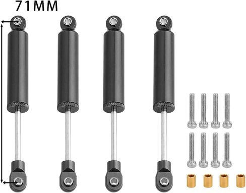 TRX4M 4PCS Built-in Spring Shocks Absorbers Damper for 1/18 RC Crawler TRX-4M Bronco Defender K10 Metal Upgrade Part (purple, 71mm) in Saudi Arabia