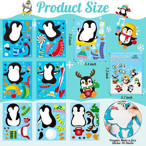 B1ykin Christmas Make a Face Sticker Sheets - Make Your Own Christmas Stickers Games, Winter Christmas Party Game Stickers Art Craft for Girls Boys Kids Birthday Party Favor Supplies (Christmas Tree) in Kuwait