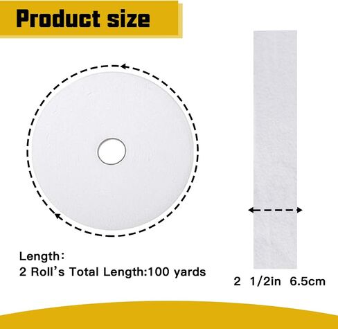 2 Roll Jelly Roll Batting Strip 2 1/2 Inch Cotton Quilt Batting On A Roll Total 100 Yards for Jelly Roll Rugs,Colossal Round Rug,Purses in Saudi Arabia