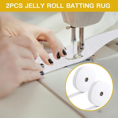 2 Roll Jelly Roll Batting Strip 2 1/2 Inch Cotton Quilt Batting On A Roll Total 100 Yards for Jelly Roll Rugs,Colossal Round Rug,Purses in Saudi Arabia