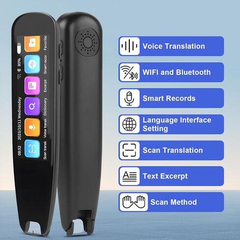 قلم قارئ المسح الضوئي لقلم مترجم فوري ثنائي الاتجاه، قلم قراءة المسح الذكي لعسر القراءة، قلم ترجمة عبر الإنترنت دون اتصال للطلاب البالغين، جهاز مترجم اللغة in Kuwait