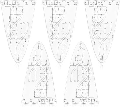 Giantree 5 Pack Parabola Template Math, Multifunctional Curve Template Parabola Ruler Geometry Ruler Mathematical Geometry Set Parabola Template for Office School in Saudi Arabia
