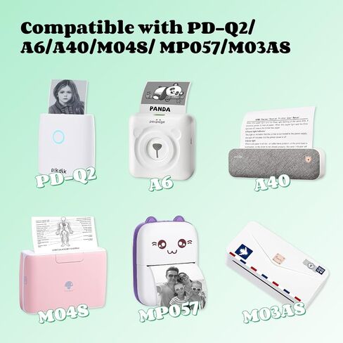 Mini Printer Paper,Notes Thermal Paper Waterproof Width 56mm Non-Adhesive for PikDik Q2,PeriPage A6 Portable Bluetooth Pocket Inkless Printer, 3 Rolls,7.7m/Roll in Saudi Arabia