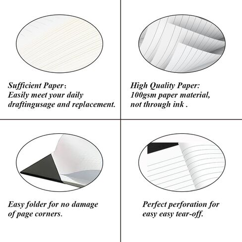 Yaridar Large Lined Paper Pad - 22" x 17" Ruled Notepad, 50 Sheets/100 Pages Legal Pads, 100 gsm White Paper Notepad Desk Pad for School, Home, Office, Business in Saudi Arabia