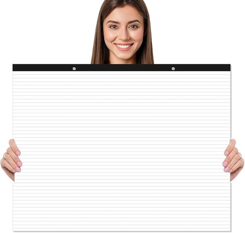Yaridar Large Lined Paper Pad - 22" x 17" Ruled Notepad, 50 Sheets/100 Pages Legal Pads, 100 gsm White Paper Notepad Desk Pad for School, Home, Office, Business in Saudi Arabia