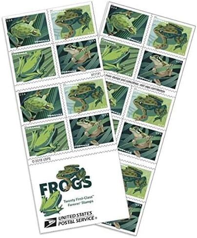 Frogs (Booklet of 20) First-Class Mail Forever Postage Stamps 2019 Scott 5395-5398 in Saudi Arabia