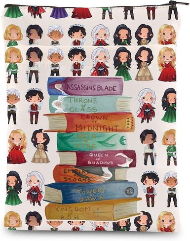 KEYCHIN Throne Glass Novel Series Book Sleeve Sarah J Bookish Gifts Midnight Crown Book Cover Protector for Bookish Bookworm (Throne Glass-BS) in Kuwait