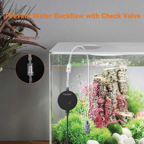 مضخة هواء لحوض السمك بكوب شفط: مضخة هواء بيزو صغيرة صامتة مطورة لخزان الأسماك، فقاعات حوض السمك موفرة للطاقة مع صمام فحص، حجر فقاعات، أنبوب هواء لخزان أسماك 15 جالون، 1 وات in Kuwait