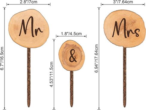 Rustic MR & MRS Wedding Cake Topper in Wood Wedding Cake Decoration (Design 02) in Saudi Arabia