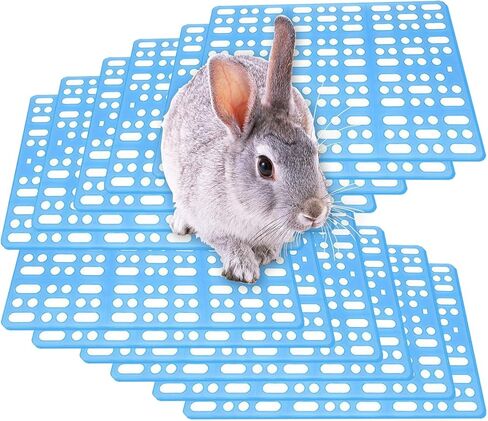 Hamiledyi 12 Pcs Rabbit Cage Mats Small Animal Plastic Feet Pads Floor Mat for Pet Cats Dogs Bunny Hamster Rat Chinchilla Guinea Pig(Green) in Saudi Arabia