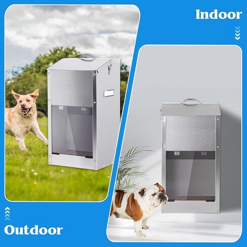 Automatic Dog Feeder Large Breed with Handle, Stainless Steel Indoor and Outdoor Pet Feeder for Large Dogs, Automatic Dog Feeder Large Breed for Dogs (25lbs) in Saudi Arabia