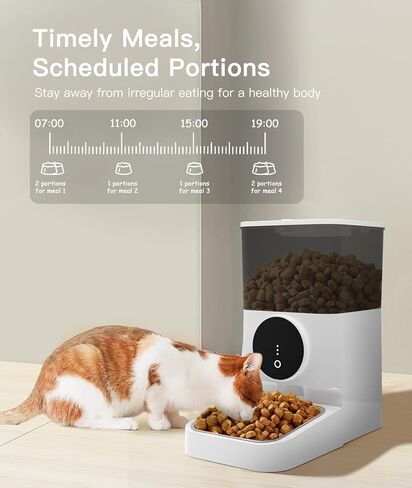 وحدة تغذية أوتوماتيكية للكلاب للقطط بسعة 4.5 لتر، تحكم في الأجزاء قابل للبرمجة، مصدر طاقة مزدوج، سهل التنظيف، تصميم مضاد للازدحام، موزع طعام الحيوانات الأليفة in Kuwait