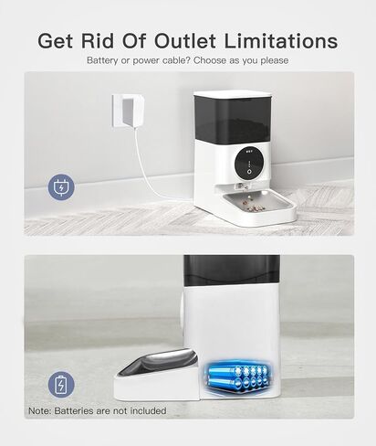 وحدة تغذية أوتوماتيكية للكلاب للقطط بسعة 4.5 لتر، تحكم في الأجزاء قابل للبرمجة، مصدر طاقة مزدوج، سهل التنظيف، تصميم مضاد للازدحام، موزع طعام الحيوانات الأليفة in Kuwait