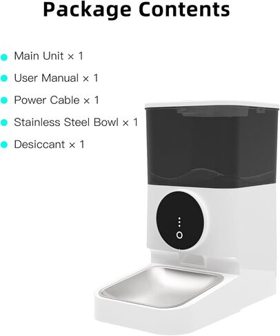 وحدة تغذية أوتوماتيكية للكلاب للقطط بسعة 4.5 لتر، تحكم في الأجزاء قابل للبرمجة، مصدر طاقة مزدوج، سهل التنظيف، تصميم مضاد للازدحام، موزع طعام الحيوانات الأليفة in Kuwait