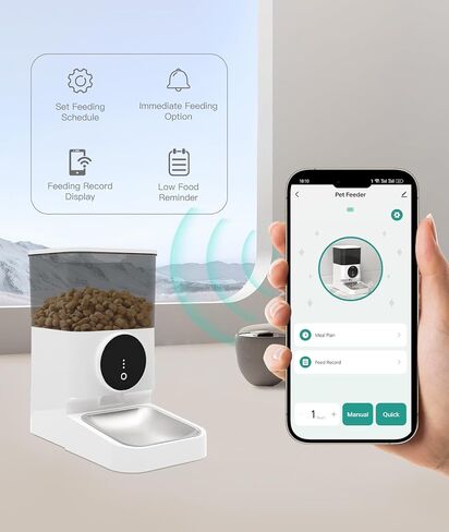 وحدة تغذية أوتوماتيكية للكلاب للقطط بسعة 4.5 لتر، تحكم في الأجزاء قابل للبرمجة، مصدر طاقة مزدوج، سهل التنظيف، تصميم مضاد للازدحام، موزع طعام الحيوانات الأليفة in Kuwait