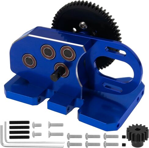 ShareGoo Aluminum 2Low Gearbox Middle Transmission w/Overdrive Gear for LCG Chassis Compatible with Axial SCX10 II III 90046 Capra TRX4 1/10 RC Crawler (Black) in Saudi Arabia