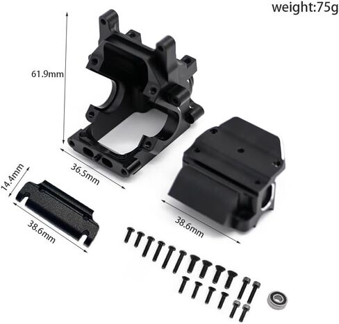 Upgraded Gearbox Case for Arrma 1/8 1/7 6S BLX Models - Typhon, Kraton, Outcast, Mojave, Notorious, Infraction, Felony, Talion, Limitless | Alloy Center Sway Bar Mount & Gearbox Bulkhead Cover (black) in Saudi Arabia