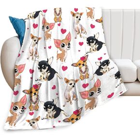 Chihuahua Dog Blanket Chihuahua Gifts for Girls Women Chihuahua Lovers Chihuahua Throw Blanket Kids Adults Soft Warm Cozy Fleece Blanket for Couch Sofa ​Bed 40"x50"