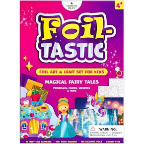 Foiltastic Art & Craft Set for Kids – Fun Mess-Free Kit with Fairy-Tale Foam Stickers & Foil Sheets, Creative Game for Girls & Boys Ages 4, 5, 6, 7, 8, 9 with Unicorns, Princesses, Pirates, Mermaids