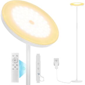 Floor Lamp, Upgraded 36W 3600LM Super Bright Torchiere LED Floor Lamps for Living Room, Stepless Dimmable Color Temperature 2700K-6500K with Remote & Touch Control, Standing Light for Bedroom Office