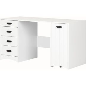 South Shore Artwork Sewing Craft Table with Storage Drawers and Scratchproof Surface, Pure White