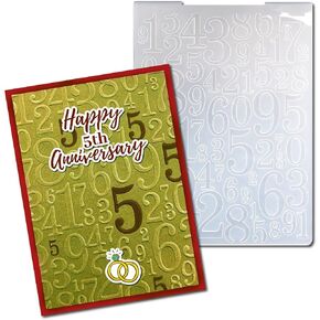 Arbuya Numbers Embossing Folders for Card Making 0-9 Numbered Background Embossing Folder for Gift Tag Paper Crafting Home Decoration