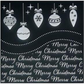 PUPUZAO Plastic Embossing Folder 6*6inch| Christmas Pendants) Paper Crafts Plastic Textured Impressions for Card Making Scrapbooking