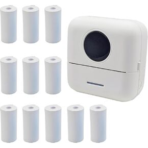 Mini Portable Printer Inkless Sticker Printer with 11 Rolls Paper Bluetooth Mini Smart Pocket Printer Portable Receipt Printer Inkless Thermal Printer for iOS&Android Green
