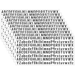 10 Sheet Small Letter Stickers, Self Adhesive Alphabet Stickers, Cute A-Z Alphabet Vinyl Letter Stickers for Arts Crafts Outdoor Sign Poster Notebook Mailboxes Car - Black