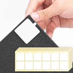 Sonicism 60 Pack Pyramid Double Sided Tape Squares for Acoustic Foam Sheets, Heavy Duty Wall Mounting Tape Squares for Polyester Foam Acoustic Panels, 1.4-in Squares, Transparent