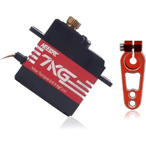 21G 7KG Digital Servo,Mini Servo Motor,Micro Servo High Torque Full Metal Gear RC Servo with 25T Servo Arm for 1/14 1/16 RC Car Robot Helicopte Boat Airplane Fixed-Wing
