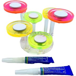 Round frag Plugs Coral Base with 6 Units Fluorescent Colorful Acrylic Bases to Hold Corals and with 6 T-Shaped Coral Bases with 2pcs coral glve