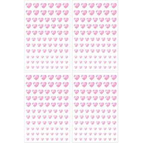 Shapenty 4 Sizes 6mm 8mm 10mm 12mm Acrylic Heart Rhinestones Stickers Crystal Gems Stickers for Valentine’s Day Wedding Decoration DIY Craft Nail Face Makeup Card Jewelry Making, 336PCS (Red)