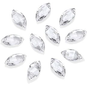Round Crystal Sew On Rhinestones Flatback Fancy Stone K5 Rhinestones with Holes Sewing Crystals Gemstone Strass for Clothes, Garments, Dress, Jewelry, Belt，Shoes and DIY 12