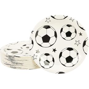 50PCS Baseball Party Paper Plates - 7Inch Round Baseball Dessert Plates for Cake Salad Fruit Pizza Disposable Baseball Themed Decoration Supplies for Baseball Fan Sports Event, Birthday Party