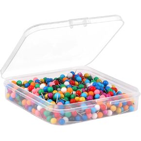 Yalis Push Pins 600 Count Mixs-Colors Map Tacks Marking Pins 1/8-Inch Plastic Beads Head, 10 Multi-Colors